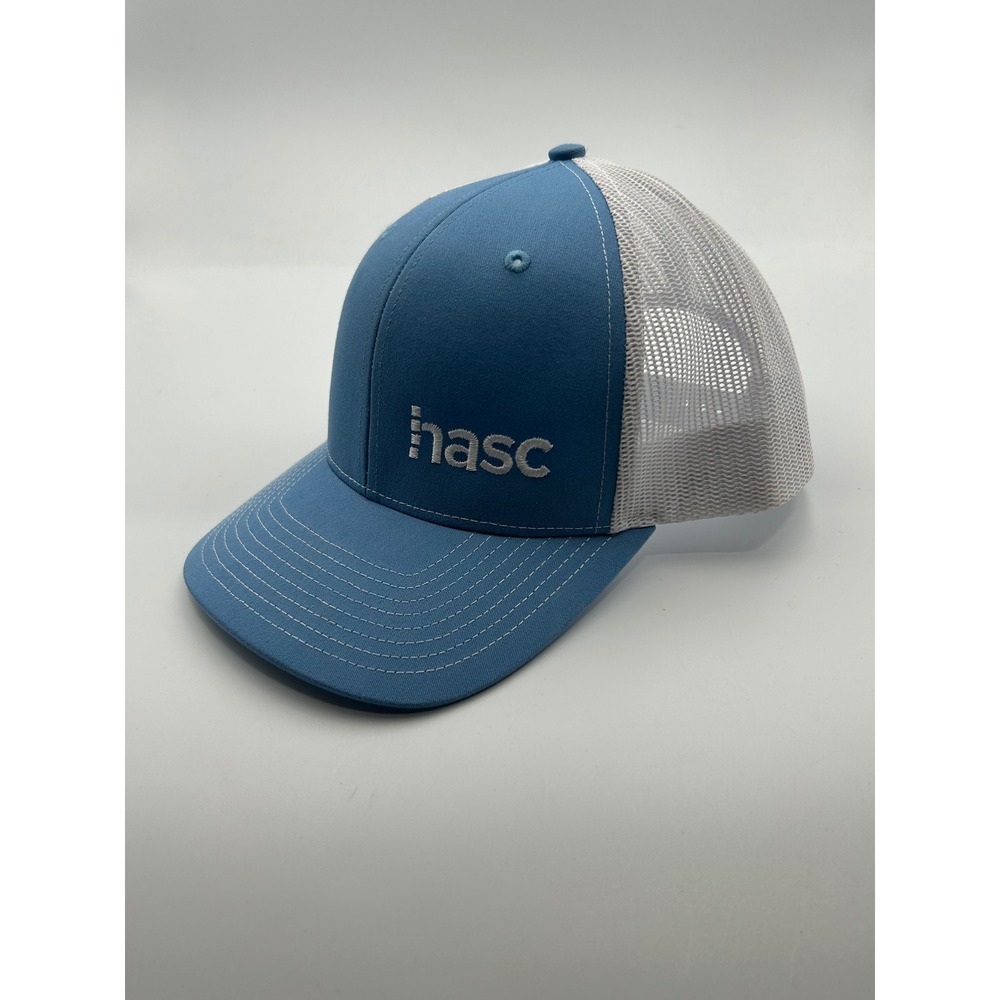 Richardson 112 Trucker Hat Blue White HASC Logo Snapback Mesh Cap